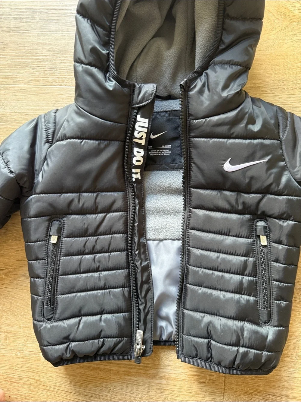Nike Toddler Black Hooded Puffer Coat